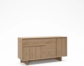 Cassettiera di colore naturale con effetto rovere 146x76x45 cm Carpi – Marckeric