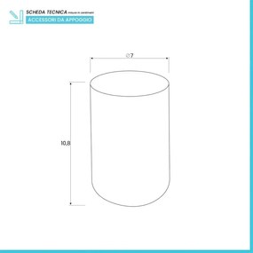 Portaspazzolino Tortora In Ceramica Arredo Bagno