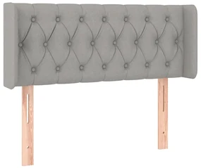 Testiera ad orecchio grigio chiaro 93x16x78/88 cm in tessuto