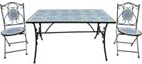 Tavolo in ferro 140x80 cm maiolica azzurra