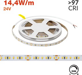 Striscia LED 24V 144W/m CRI>97 TRUE COLOR Professionale - IP20 - 5 metri