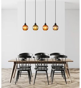 Globo 15638-4 - Lampadario a sospensione con filo ZUMBA 4xE27/25W/230V rame/verde/blu