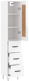 Credenza 34,5x34x180 cm in Legno Multistrato Bianco Lucido