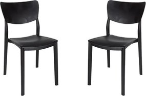 Sedia impilabile per interni ed esterni LIBRA Nero 2 sedie