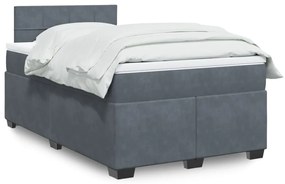 Giroletto A Molle Con Materasso Grigio Scuro 120x190 Cm Velluto /