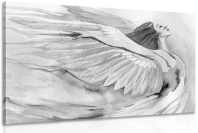 Quadro su tela – Angelo libero in bianco e nero