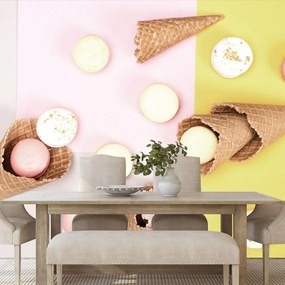 Carta da parati autoadesiva – Macarons nel cono