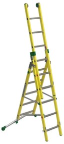 Scala a sfilo FACAL Vetroprima in fibra di vetro 3 rampe da 6 gradini portata massima 150 kg EN 131 per lavori fino a 5.1 m