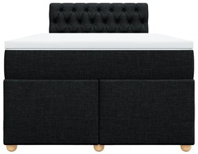 Giroletto a molle con materasso nero 120x190 cm in tessuto