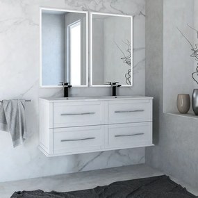 Mobile da bagno sotto lavabo BADEN HAUS Tiffany bianco laccato opaco L 120 x H 55 x P 46 cm 4 cassetti, lavabo non incluso
