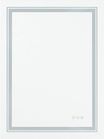 Specchio da parete Vero con LED – 60x80 cm, argento