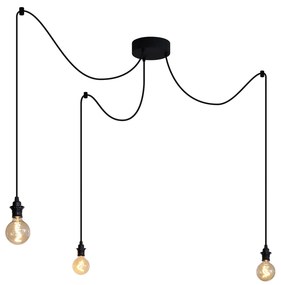 Lampada a sospensione da esterno Nera 3 luci IP44 - Cava