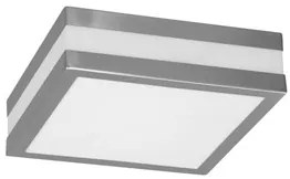 Plafoniera Quadrata in Acciaio Inossidabile 2 basi E27 28x28cm IP54
