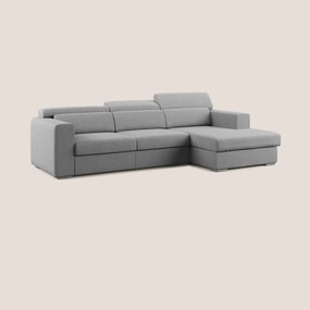 Vegas divano angolare con poggiatesta reclinabili in microfibra impermeabile T11 grigio