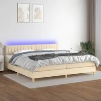 Letto a Molle Materasso e LED bianco 200x200cm in Tessuto cod mxl 65372