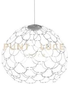 Lamoi lampadario a sospensione cromo grande d.80cm 2700k 9939lm 99w...