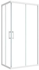 Box doccia con ingresso angolare scorrevole Easy rettangolare L 100 x L 80 x H 190 cm in vetro, sp. 6 mm vetro senza finitura / trasparente cromo