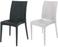 SET 4 Sedia da Giardino in resina Similrattan Mod. BISTROT Colore Antracite