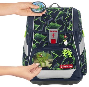 Zaino/cartella scuola 2IN1 PLUS – Set 6 pezzi, Step by Step Wild T-Rex Taro
