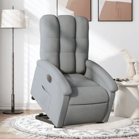 Poltrona Reclinante Alzapersona Elettrica Grigio Chiaro Tessuto /
