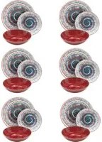 SET 18 PZ TAVOLA ECLISSE PORCELLANA ROSSO