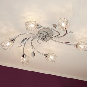 Plafoniera neoclassico Adriana Ø 60 cm cromo IP20, 6XG9