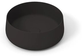 Lavabo da appoggio OLYMPIA CERAMICA tondo piletta non inclusa in ceramica nero piletta non inclusa