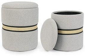 Set di 2 pouf contenitore KARINA grigio