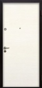Porta blindata MASTER Biokey L 90 x H 210 cm in melaminico noce/bianco, apertura spingere a sinistra, falso telaio incluso
