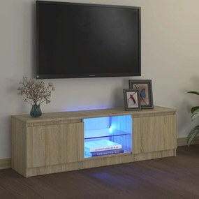 Mobile Porta Tv Con Luci Led Rovere Sonoma 120x30x35,5 Cm /