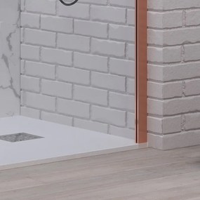 Kamalu - Doccia walkin 70 cm vetro trasparente profilo oro rosa | KW1000GR