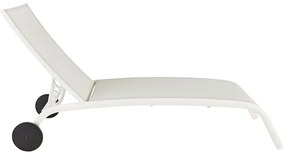 Lettino senza cuscino Lyra II NATERIAL in alluminio bianco e seduta bianco