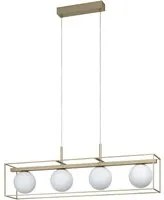 Lampadario Industrial Vallaspra 4 Luci Acciaio Ottone