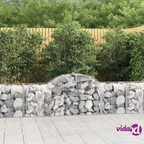 vidaXL Cesti Gabbioni ad Arco 9 pz 200x50x60/80 cm Ferro Zincato