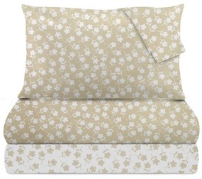 Completo letto matrimoniale poli fiore beige