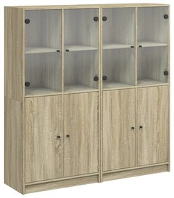 Libreria ante rovere sonoma 136x37x142 cm in legno multistrato