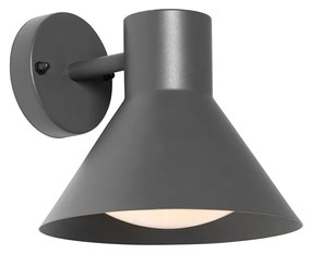 Lampada da parete per esterni industriale grigio scuro a cono IP44 - Natas