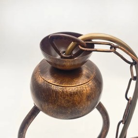 Lampadario a sospensione con catena RETRO 2xE27/60W/230V rame/patina