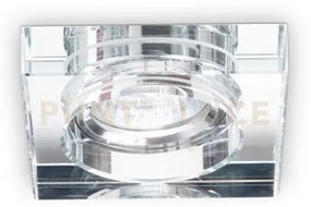 Blues faretto inasso in vetro trasparente attacco gu10 quadrato 9x9cm