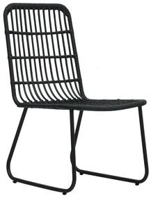 Set da pranzo da giardino 5 pz in polyrattan e vetro