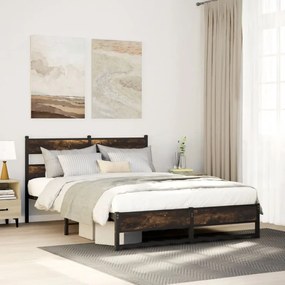 Giroletto Senza Materaso İn Metallo Rovere Fumo 135x190 Cm /