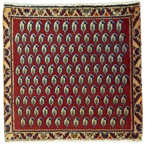 Shiraz Tappeto 60 x 60 Rosso (Iran) Annodato A Mano