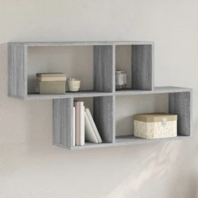 Scaffale A Muro Grigio Sonoma 100x20x53 Cm İn Legno Multistrato /