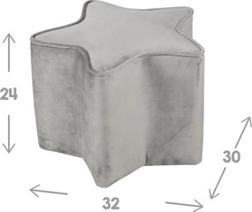 Pouf per bambini in velluto grigio chiaro Lil Sofa - Roba