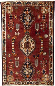 Shiraz Tappeto 130 x 200 Rosso (Iran) Annodato A Mano
