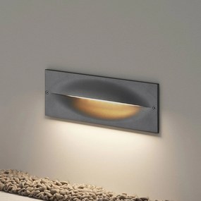 Lucande Applique a LED da incasso Zandro, 25 cm, antracite, IP65 Zandro, Nero, Alluminio, Moderno, Applique da esterni