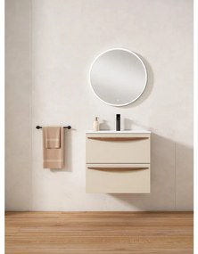 Mobile da bagno sotto lavabo VISOBATH Arco beige laccato opaco L 60 x H 55 x P 45 cm 2 cassetti, lavabo posizionabile centralmente non incluso