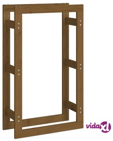 vidaXL Portalegna Miele 60x25x100 cm in Legno Massello di Pino