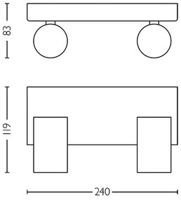 Philips - Luce Spot da bagno IDRIS 2xGU10/5W/230V IP44 nero