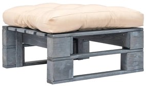Ottomana Da Giardino İn Pallet Con Cuscino Sabbia Legno Grigio /